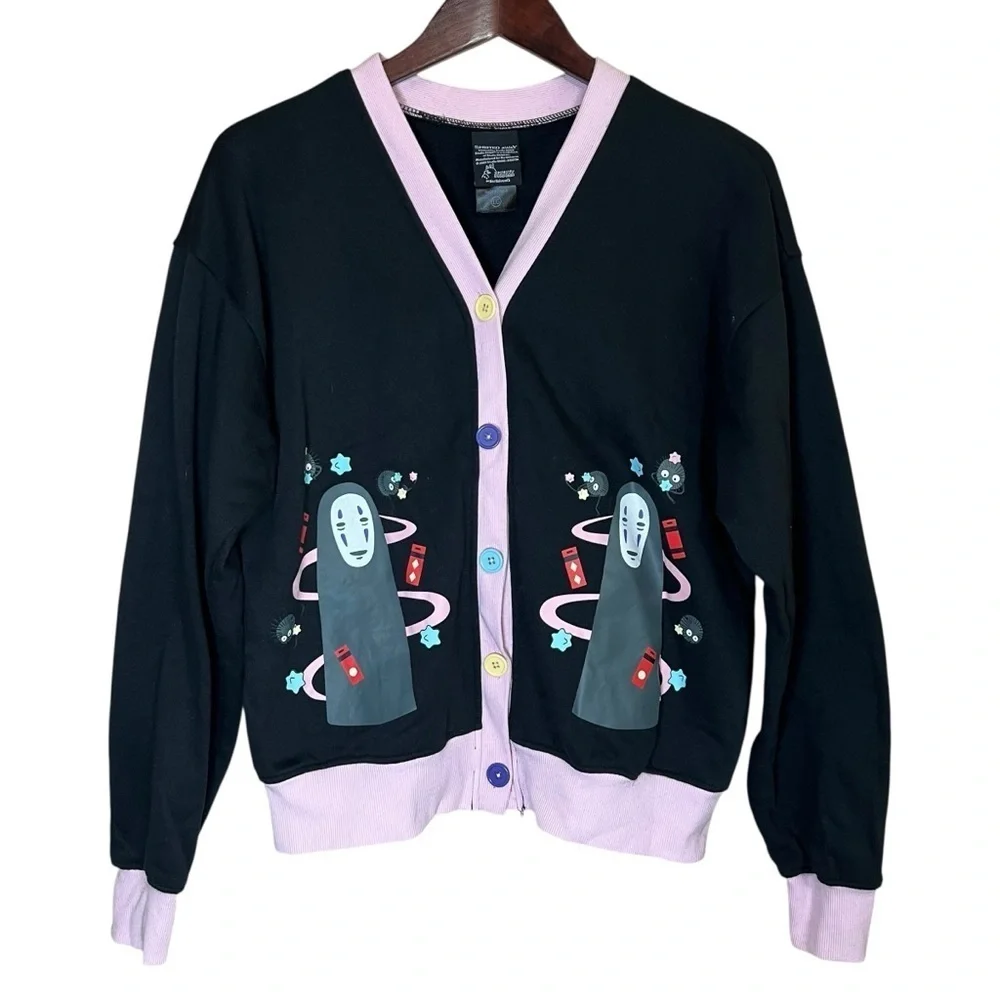 Her Universe Studio Ghibli Spirited Away No-Face Bathhouse Girls Cardigan Sz L
